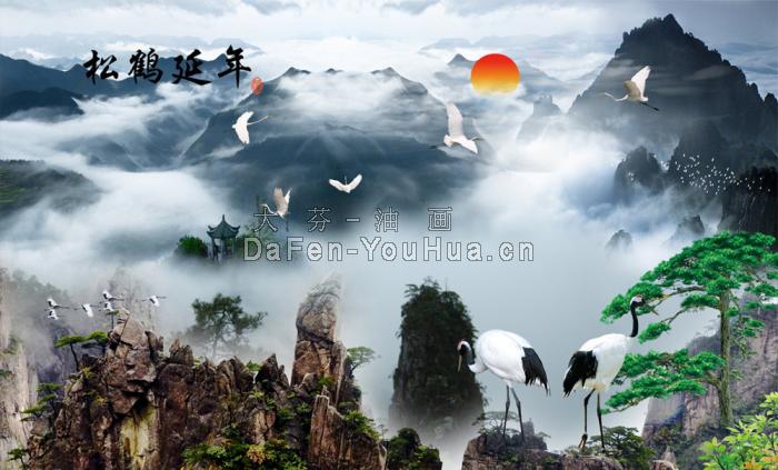 风景画-松鹤延年图片