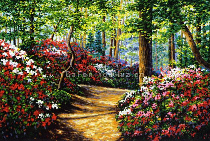 风景油画-花园小路图片