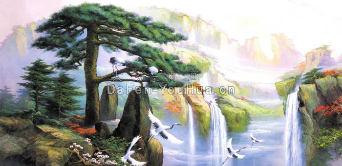 风景油画-迎客松图片