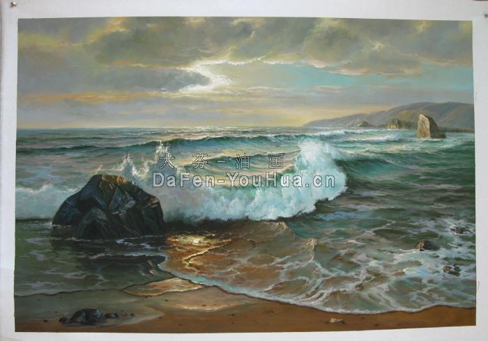海景画-海浪油画样品图片